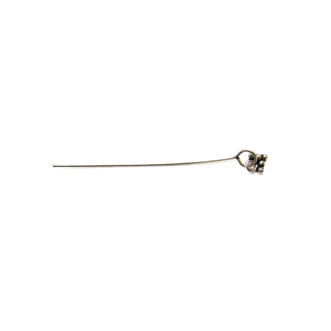 Fancy Head Pin, Sterling Silver, 1.75 inches; 1 piece