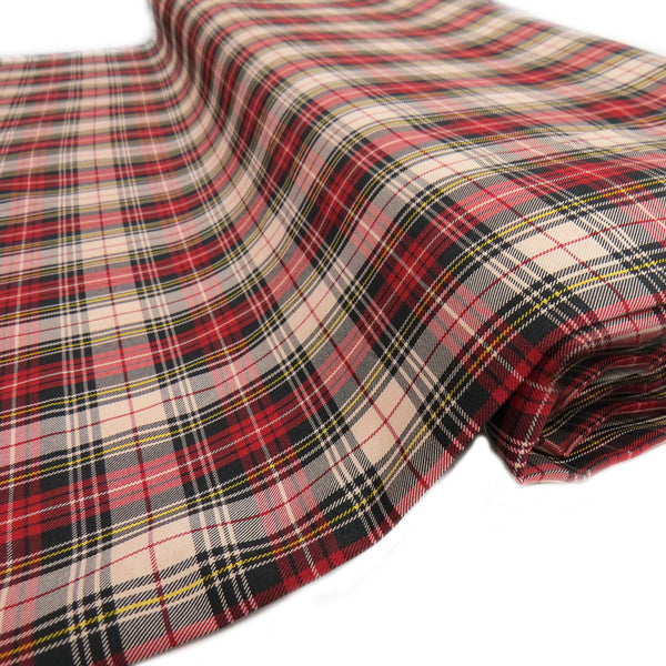 School Plaids, Black Red White Yellow, 60" Wide; 1 yard