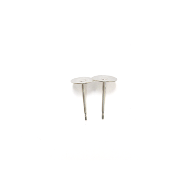 Flat Pin Pad, Sterling Silver, 10mm; 1 pair