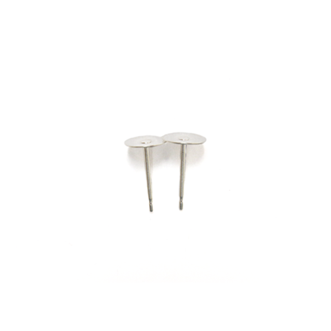 Flat Pin Pad, Sterling Silver, 10mm; 1 pair