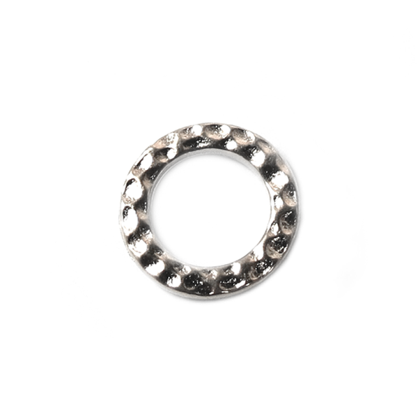 TierraCast, Rhodium Plated Hammered Ring ; 19mm - 1 Piece