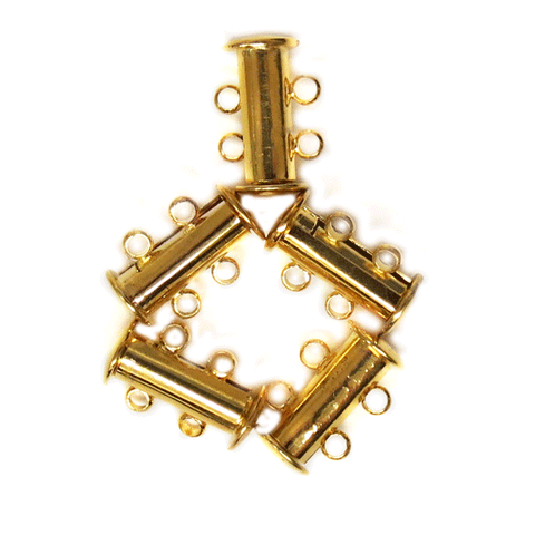 2 Strand Magnetic Multi-Strand Clasp, Brass Gold Plated; 5pcs