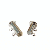 2 Strand Magnetic Multi-Strand Clasp, Brass Silver Plated; 5pcs