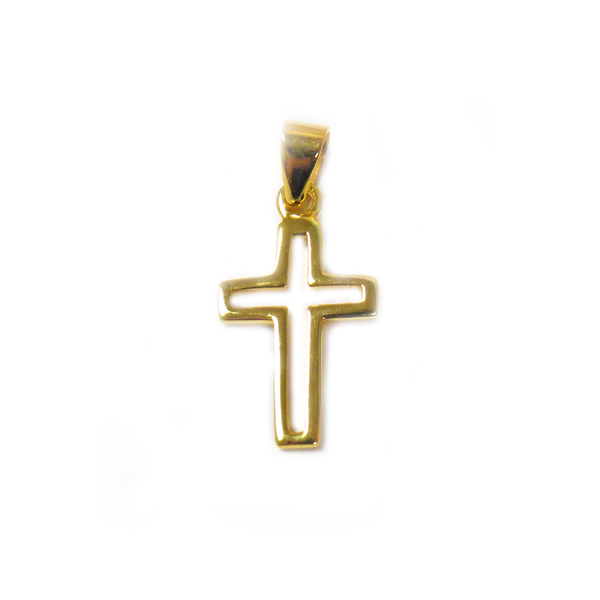 Vermeil Open Cross, 20x11mm - 1 piece