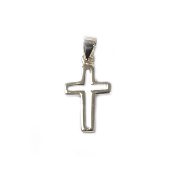 Sterling Silver Open Cross Pendant, 20x11mm - 1 piece