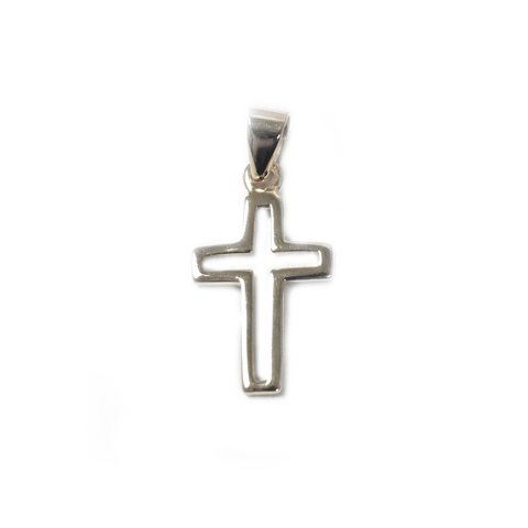 Sterling Silver Open Cross Pendant, 20x11mm - 1 piece