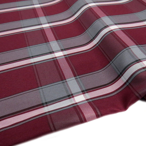 School Plaids, Gray White Burgundy, 60" Wide; 1 yard