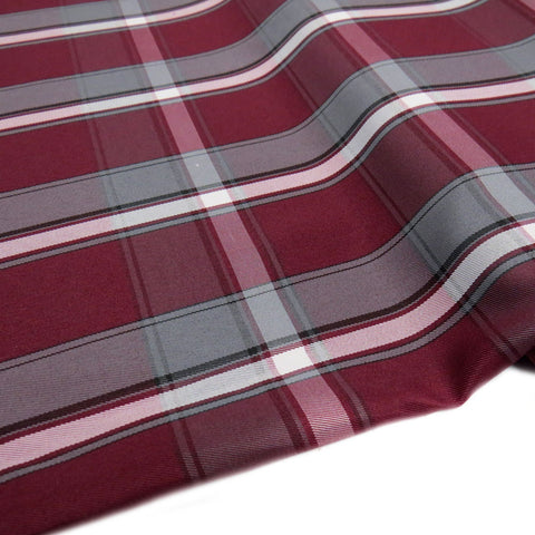 School Plaids, Gray White Burgundy, 60" Wide; 1 yard