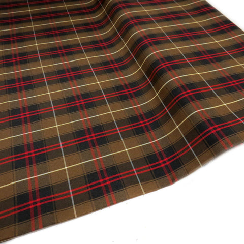 School Plaids, Red Brown Black, 60" Wide; 1 yard