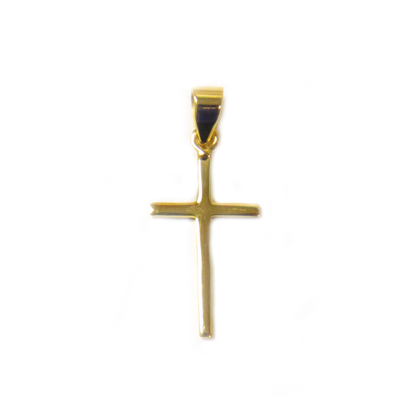 Cross Pendant, Brass, Gold, 23x11mm - 1 piece