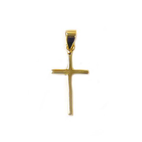 Cross Pendant, Brass, Gold, 23x11mm - 1 piece