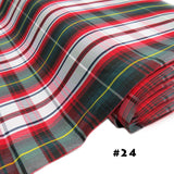 School Plaids,White Blue Red, 60" Wide; 1 yard