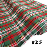 School Plaids,Green Red White, 60" Wide; 1 yard