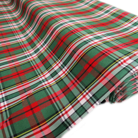 School Plaids,Green Red White, 60" Wide; 1 yard