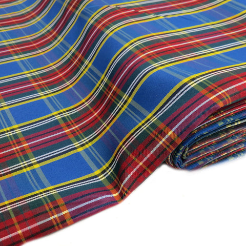 School Plaids, Blue Yellow Red, 60" Wide; 1 yard