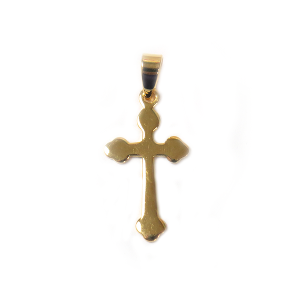 Cross Pendant, Brass, Gold, 24x16mm - 1 piece