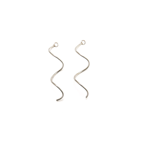 Spiral Hook, Sterling Silver, 28mm; 1 pair