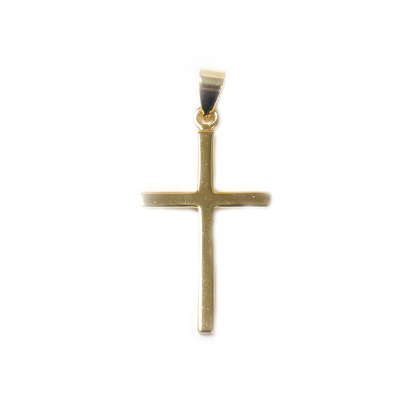 Cross Pendant, Brass, Gold, 30x16mm - 1 piece