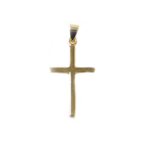 Cross Pendant, Brass, Gold, 30x16mm - 1 piece