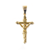 Cross Pendant, Brass, Gold, 35x20mm - 1 piece