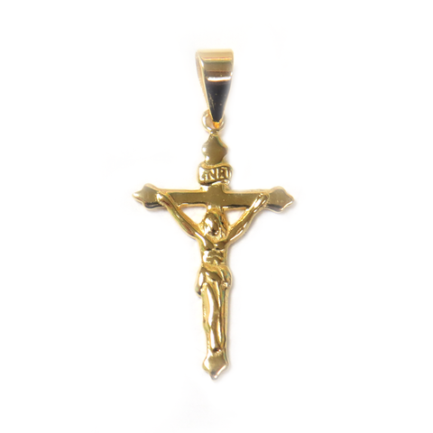 Cross Pendant, Brass, Gold, 35x20mm - 1 piece