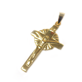 Cross Pendant, Brass, Gold, 46x25mm - 1 piece