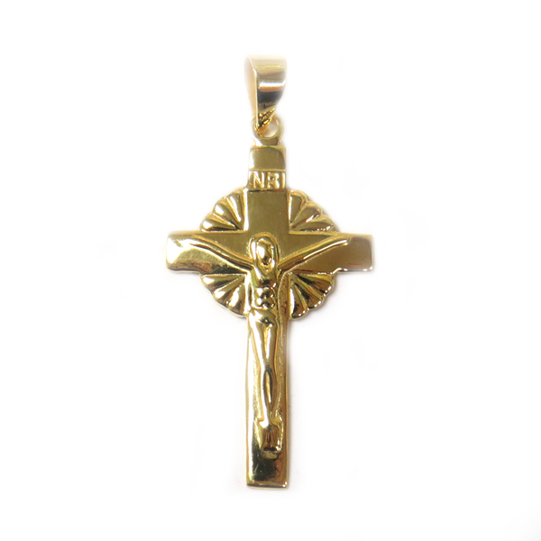 Vermeil Crucifix Pendant, 46x25mm - 1 piece