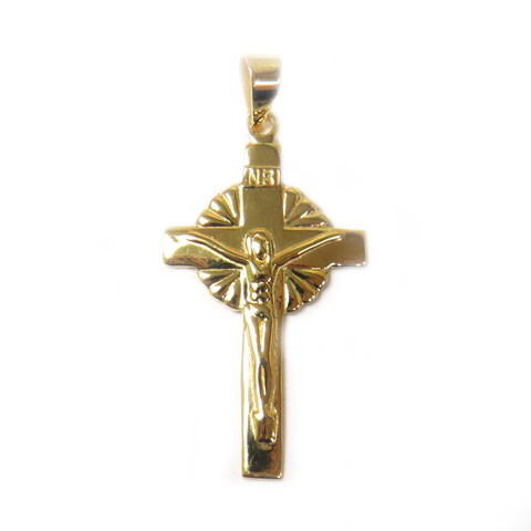 Vermeil Crucifix Pendant, 46x25mm - 1 piece