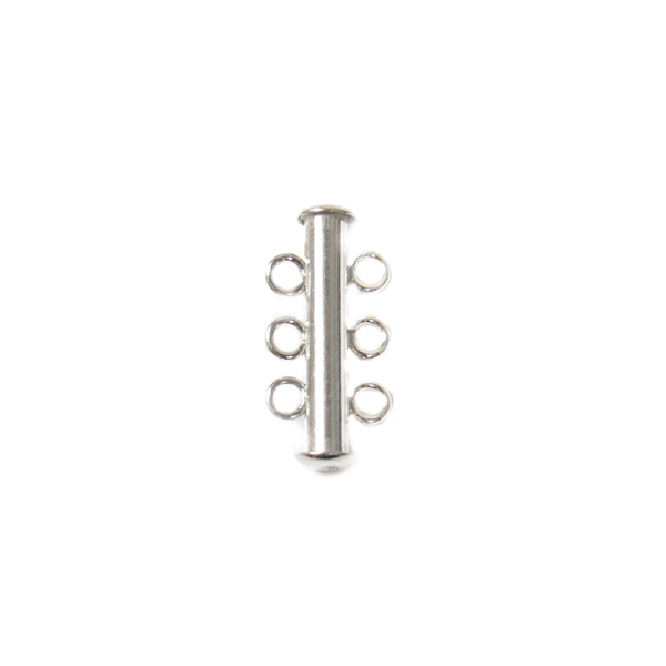 3 Strand Multistrand Clasp, Sterling Silver, 21x10mm- 1 piece