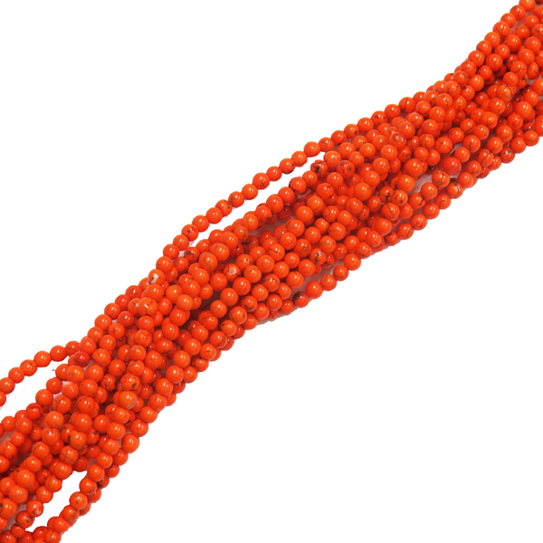 3mm Orange Stabilized Turquoise Beads