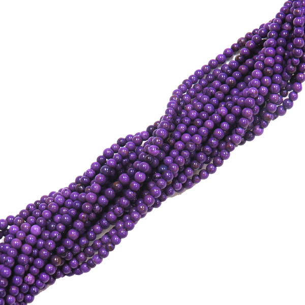 3mm Purple Stabilized Turquoise Round Beads