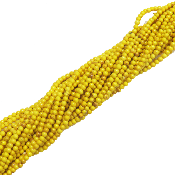 3mm Yellow Stabilized Turquoise Beads