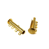 4 Strand Clasp, Brass Gold Plated; 3pcs