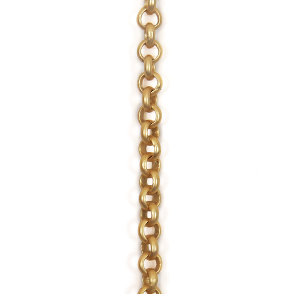 Brass Rolo Chain, Matte Gold, 4.8mm; 1 foot