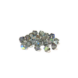 Swarovski Crystal, Bicone, 4mm - Black Diamond AB; 20 pcs