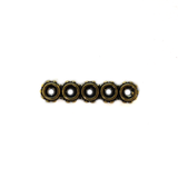 TierraCast- Five Hole Flower Spacer, Antique Gold, 26x6mm: 1 piece