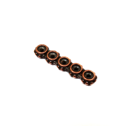 TierraCast- Five Hole Spacer, Bronze, 26x6mm; 1 piece