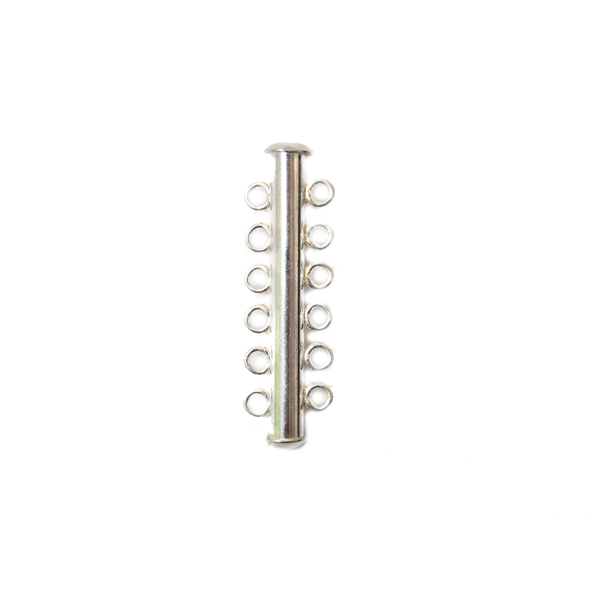 5 Strand Multistrand Clasp, Sterling Silver, 36x10  - 1 piece