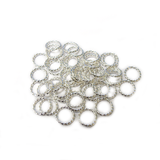 Fancy Jump Ring, Silver Plated Brass-10mm; 50pcs