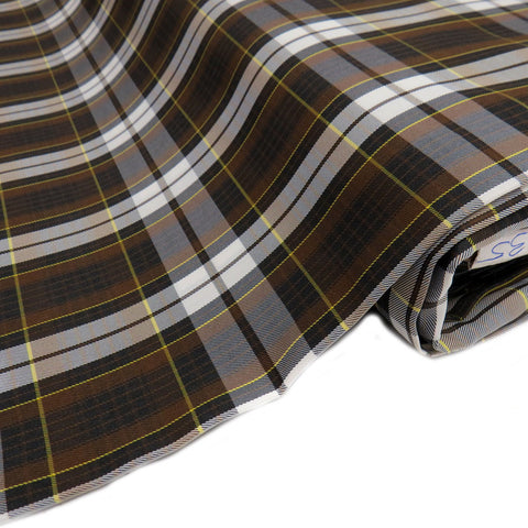 School Plaids, Brown Black Yellow White, 60" Wide; 1 yard