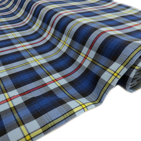 School Plaids, Blue Yellow Gray, 60" Wide; 1 yard