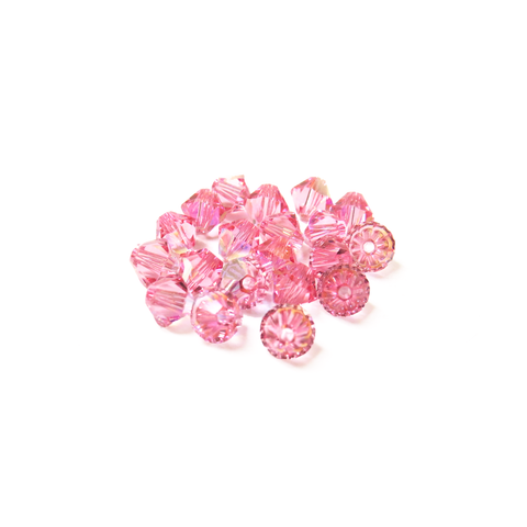 Swarovski Crystal, Bicone, 5MM - Light Rose AB; 20pcs
