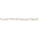 Rosary Chain, Crystal/Silver-6mm; 1foot