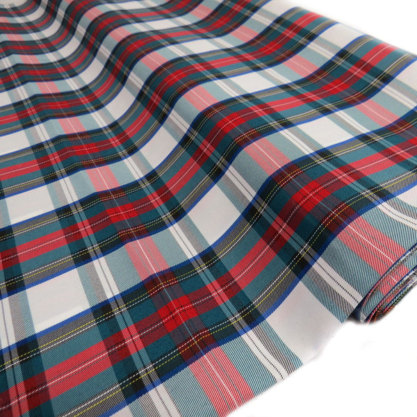 School Plaids, Green Red White, 60" Wide; 1 yard