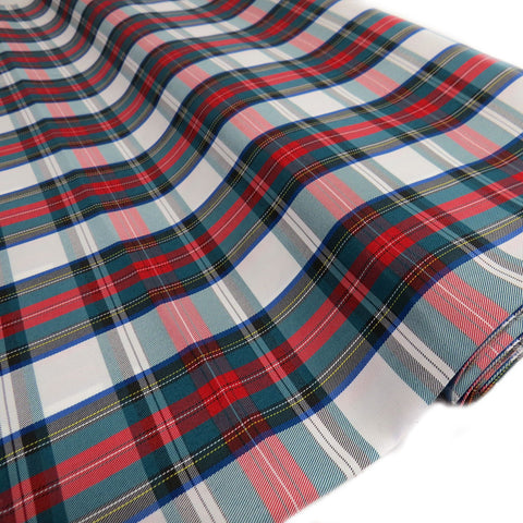 School Plaids, Green Red White, 60" Wide; 1 yard