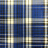 School Plaid, Blue Black White, 60" Wide; 1 yard