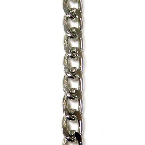 Aluminum Curb Chain, Silver, 14x10mm