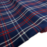 School Plaids, Dark Blue Red White, 60" Wide; 1 yard
