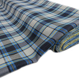 School Plaids, Gray Blue Yellow, 60" Wide; 1 Yard