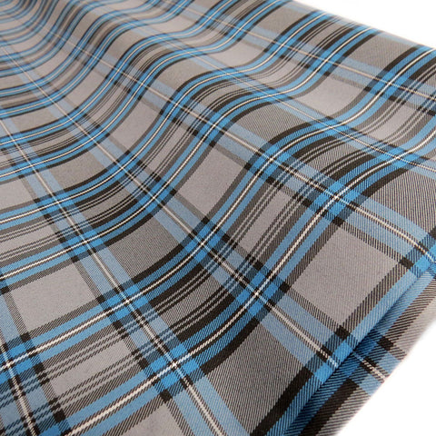 School Plaids, Gray Blue White, 60" Wide; 1 yard